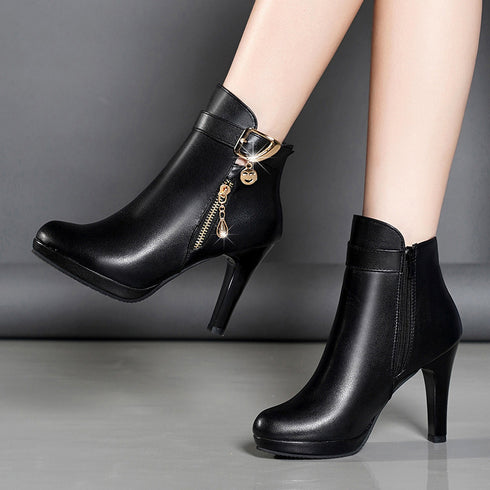 Womens Autumn Leather Boots - ROUTINE FASHION